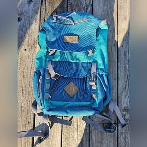 Vintage LL Bean Backpack,Daypack,Hiking pack,Turquoise color block